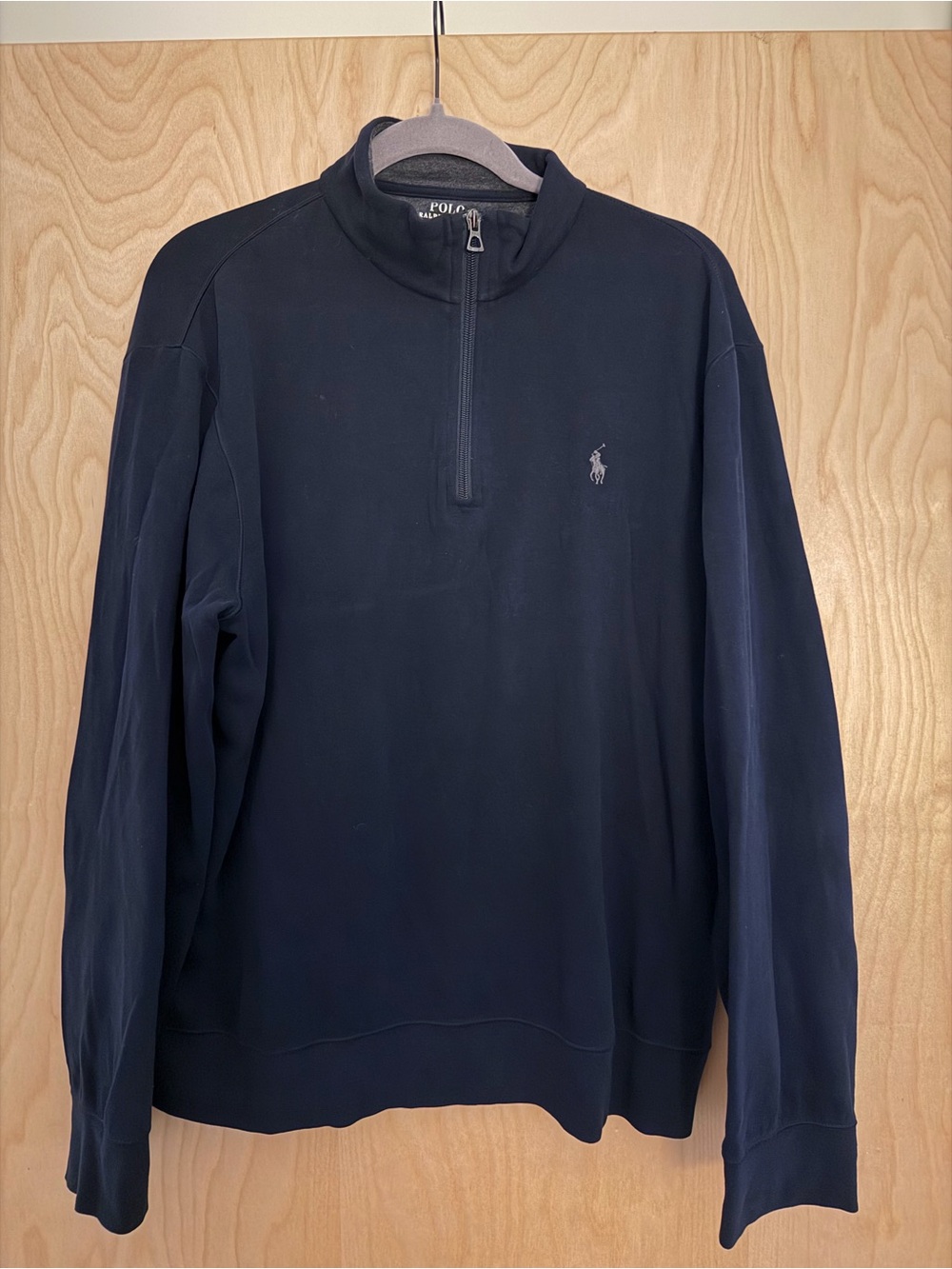 Polo by Ralph Lauren Men’s Navy Quarter-Zip Pullover Sweater